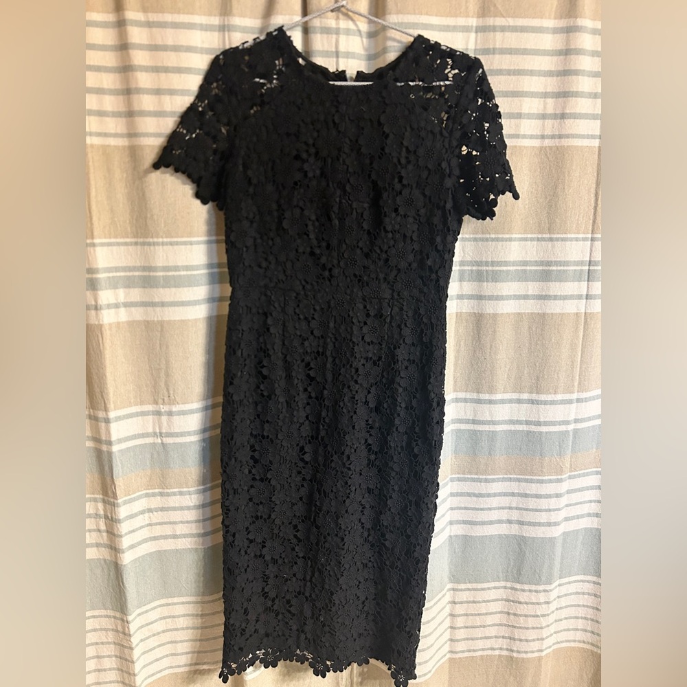 EUC Shoshanna Black Floral Lace Midi Dress